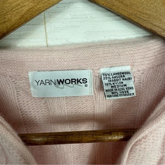Vintage Yarn Works Lambswool and Angora Blend Pink Pearl Studded Sweater - Picture 5 of 10